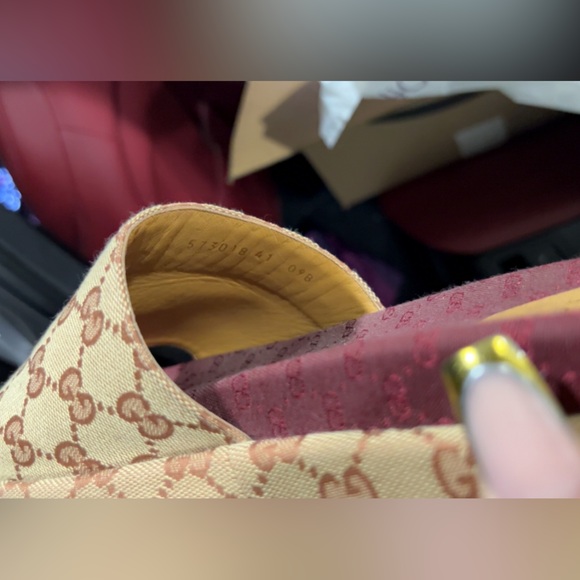 Gucci Beige Brown Monogram Slide Sandals - Picture 3 of 4